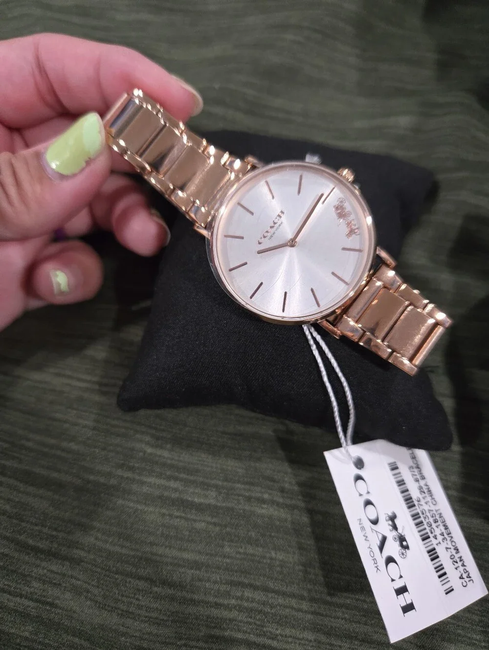 COACH Perry Women’s Rose Gold Tone Stainless Steel Bracelet Watch